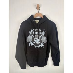 Jon Lauren NFL Raiders Hoodie Size Medium Black Ripped Logo